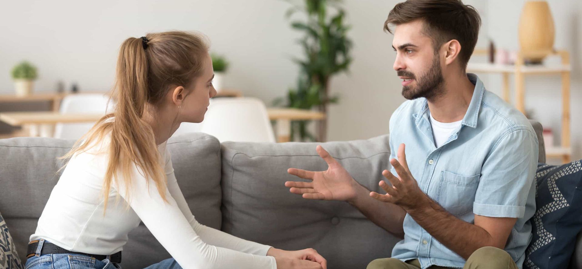 A cancer man is done with a woman at home.