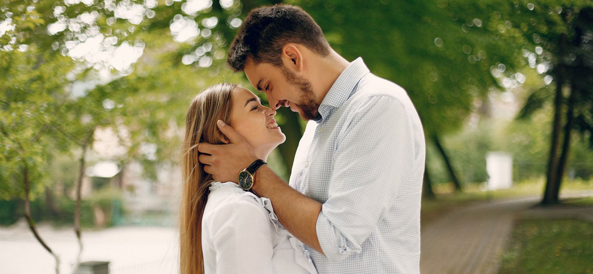 A Capricorn man and a woman in the park.