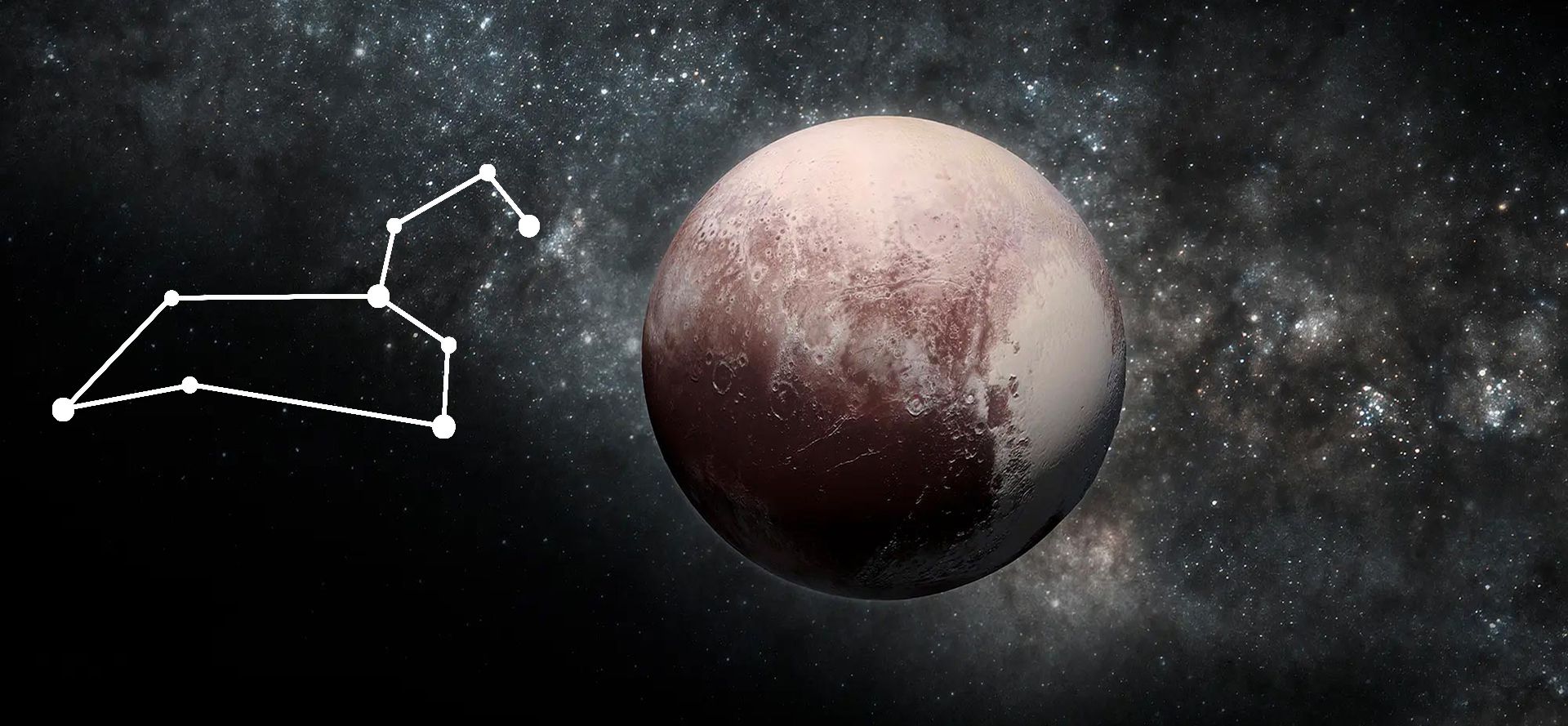 Pluto and Leo constellation.