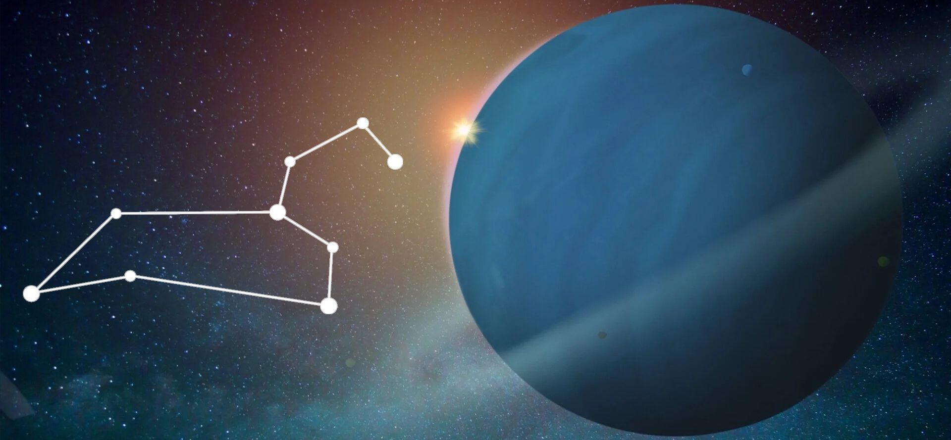 Uranus and Leo constellation.