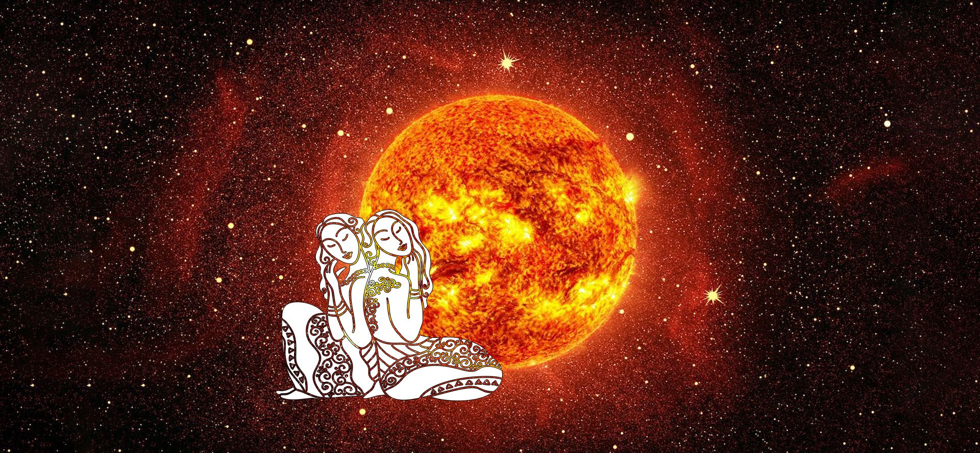 Gemini zodiac sign and Sun.