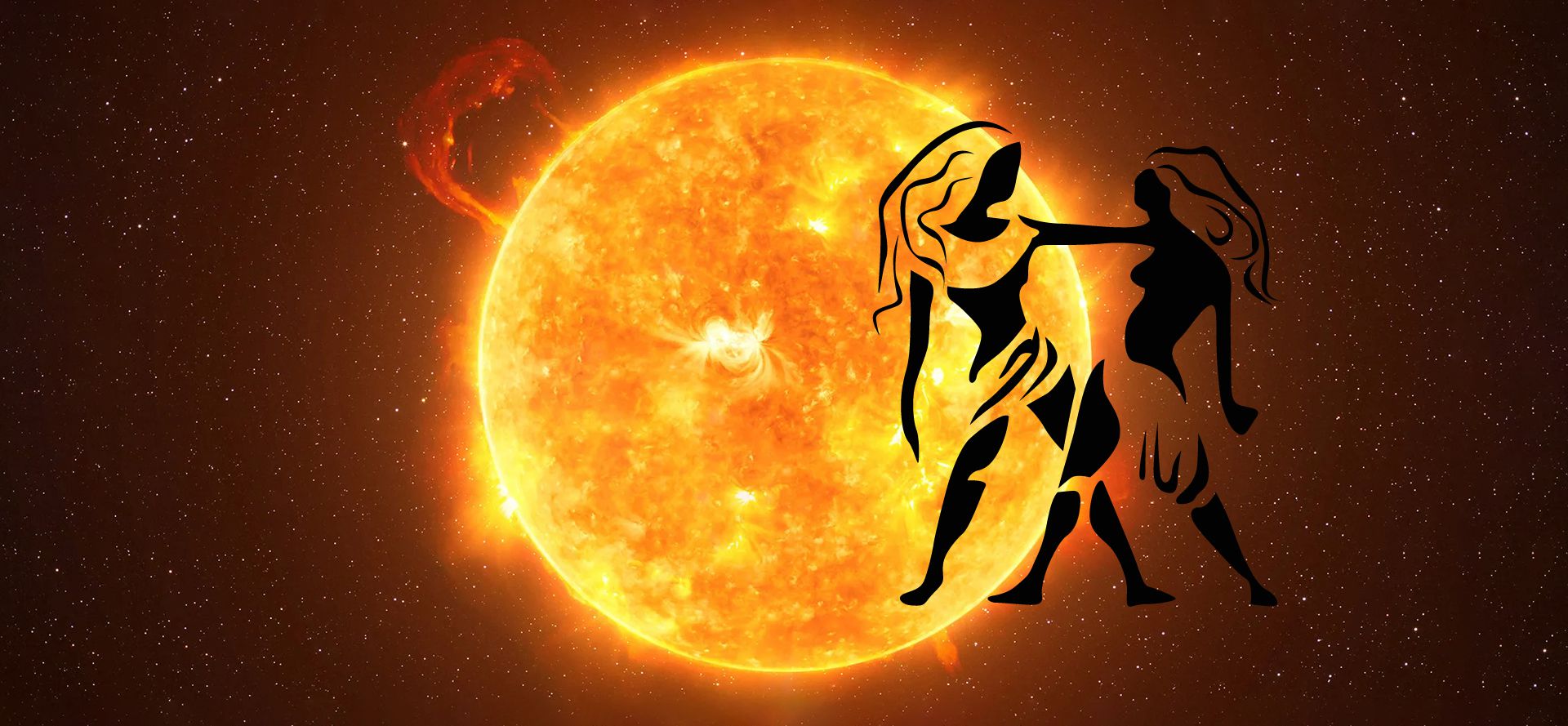 Gemini zodiac and Sun.