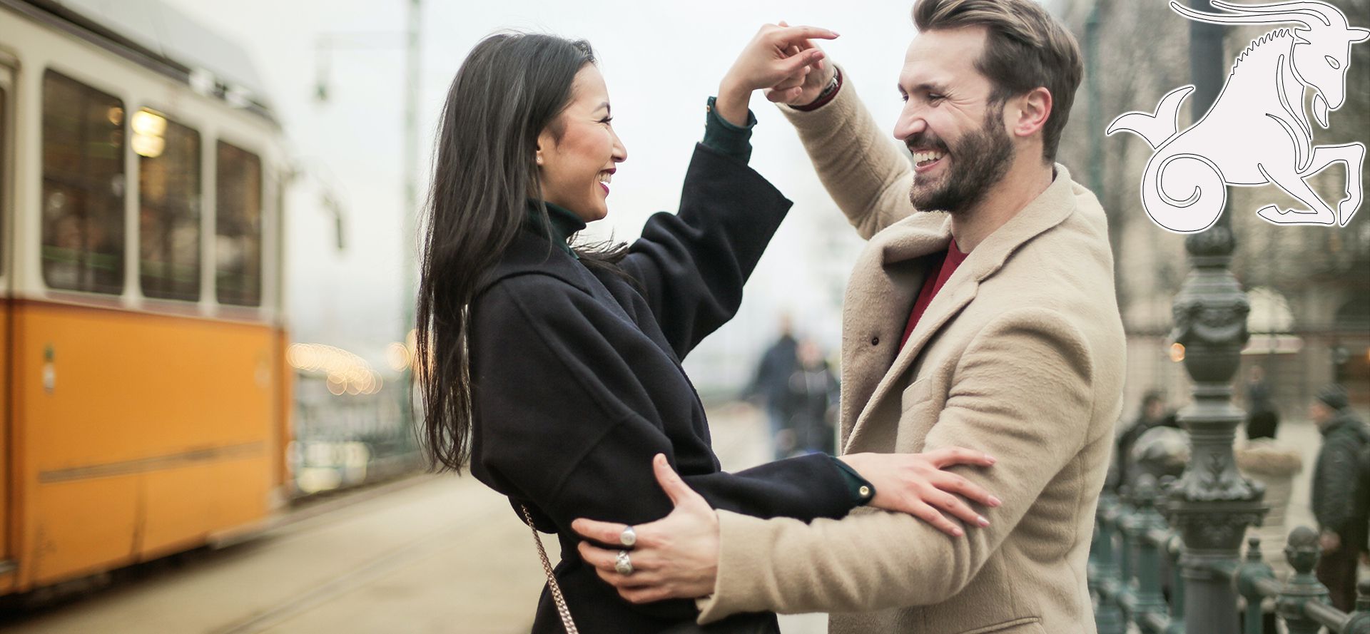 Capricorn man dancing with a woman.