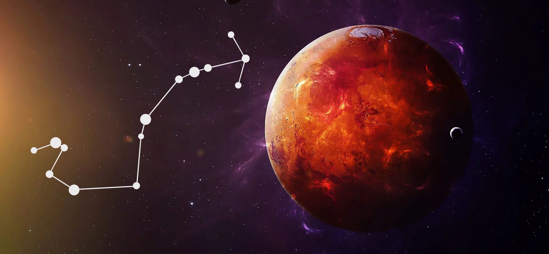 Mars and Scorpio constellation.