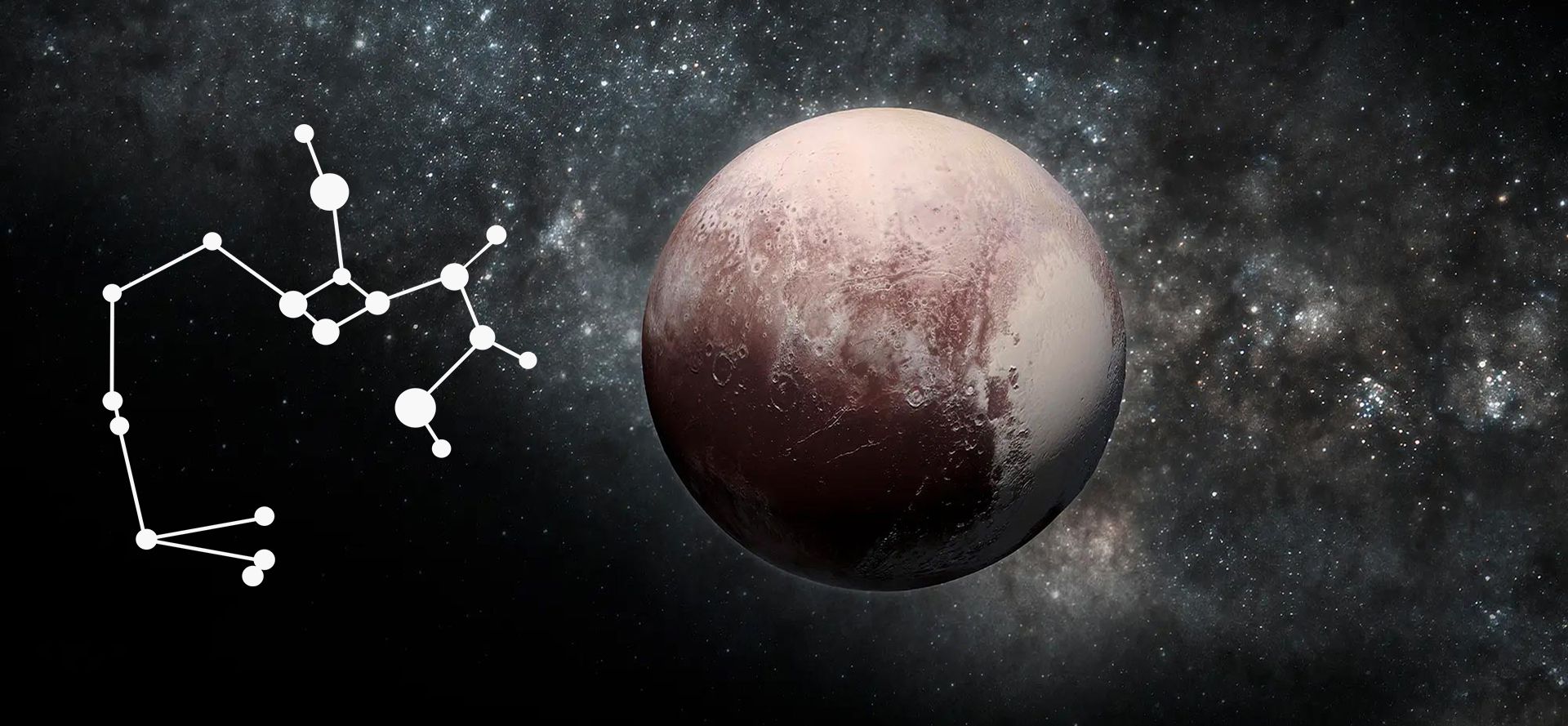 Pluto and Sagittarius constellation.